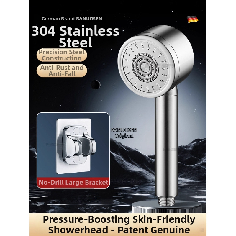 304 roostevabast terasest dušipea pressuriseeritud temperatuuri kontrolliga – ümmargune kuju, elektroplaaditud viimistlus, purunemiskindel