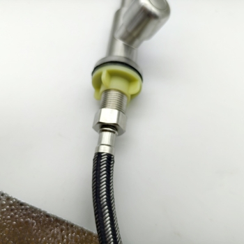 Кухненски вертикален кран от шлифована неръждаема стомана, едноръков и с едно дупче, с маркуч; модел LS-11, керамичен клапан, 0-90°C, 10 MPa