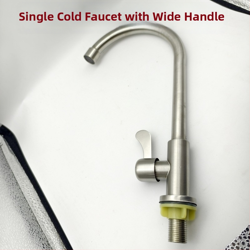 Virtuvės vertikalus, šlifuotas nerūdijančio plieno čiaupas su viena rankena ir vienu skylute, su žarna, modelis LS-11, keramikinis vožtuvas, 0-90°C, 10 MPa