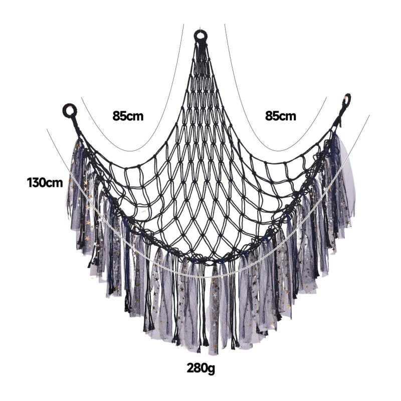 Ръчно тъкана памучна въжена триъгълна мрежа за съхранение на плюшени играчки — прост модерен стил, произход Шандонг, персонализация налична
