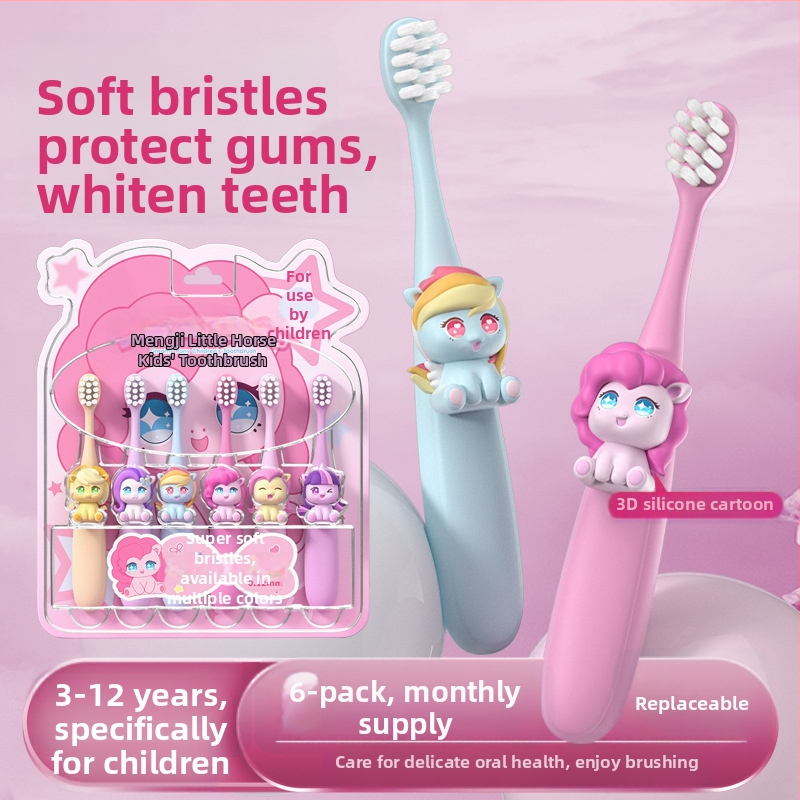 Rokas manuālā bērnu zobu birste ar mīkstām sariņām (sešu vienību iepakojums; CKT25-9-1; Brush mibala; bērniem)