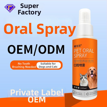 Burnos gaivinimo purškiklis naminėms gyvūnėliams – šunims ir katėms, skysta formulė, gaivina kvapą, balina dantis, periodontinės priežiūros