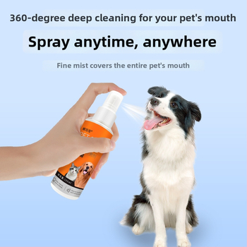 Burnos gaivinimo purškiklis naminėms gyvūnėliams – šunims ir katėms, skysta formulė, gaivina kvapą, balina dantis, periodontinės priežiūros