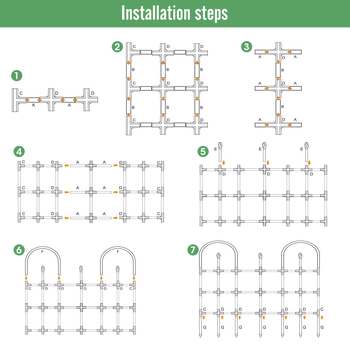 Kopimo augalų tinklas — modulinė konstrukcija, metalas + plastikas, tinkamas rožėms ir vijoms