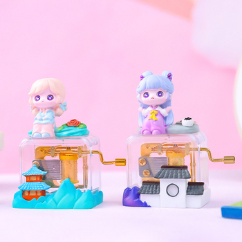 Μουσικό κουτί Four Sen - φιγούρα κοριτσιού από ρητίνη για διακόσμηση υπνοδωματίου, μοντέρνος μινιμαλιστικός σχεδιασμός, συσκευασία από χαρτόνι