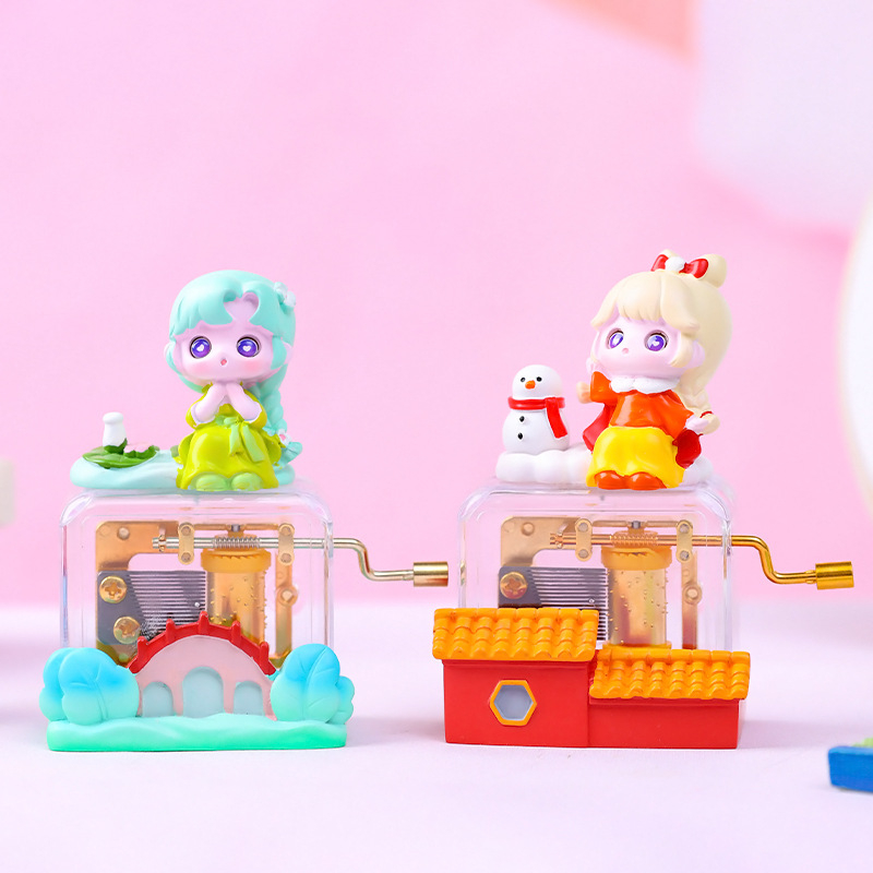 Μουσικό κουτί Four Sen - φιγούρα κοριτσιού από ρητίνη για διακόσμηση υπνοδωματίου, μοντέρνος μινιμαλιστικός σχεδιασμός, συσκευασία από χαρτόνι