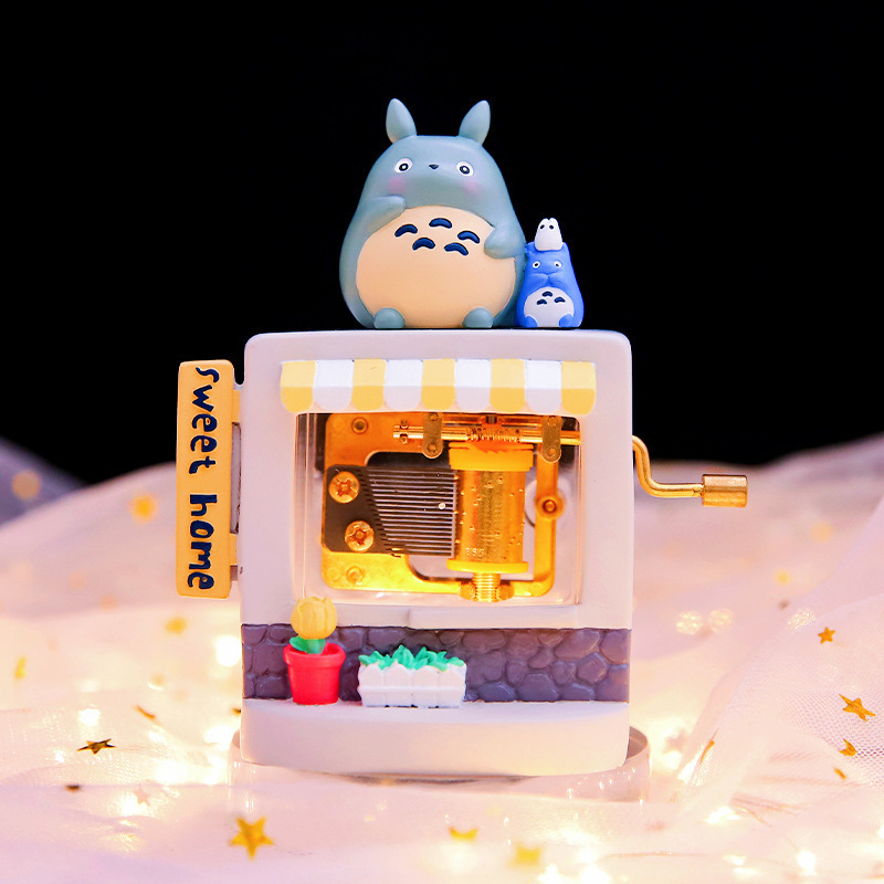 Μουσικό κουτί Four Sen - φιγούρα κοριτσιού από ρητίνη για διακόσμηση υπνοδωματίου, μοντέρνος μινιμαλιστικός σχεδιασμός, συσκευασία από χαρτόνι