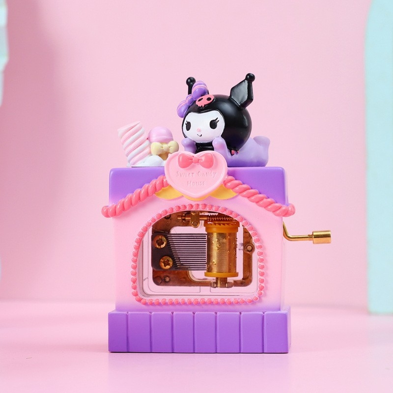 Μουσικό κουτί Four Sen - φιγούρα κοριτσιού από ρητίνη για διακόσμηση υπνοδωματίου, μοντέρνος μινιμαλιστικός σχεδιασμός, συσκευασία από χαρτόνι