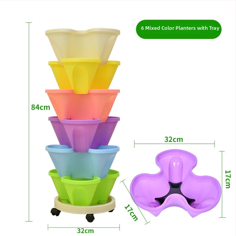 Цветарник, пластмасов, спестяващ пространство, за пода, пасторален стил, за балконска градина