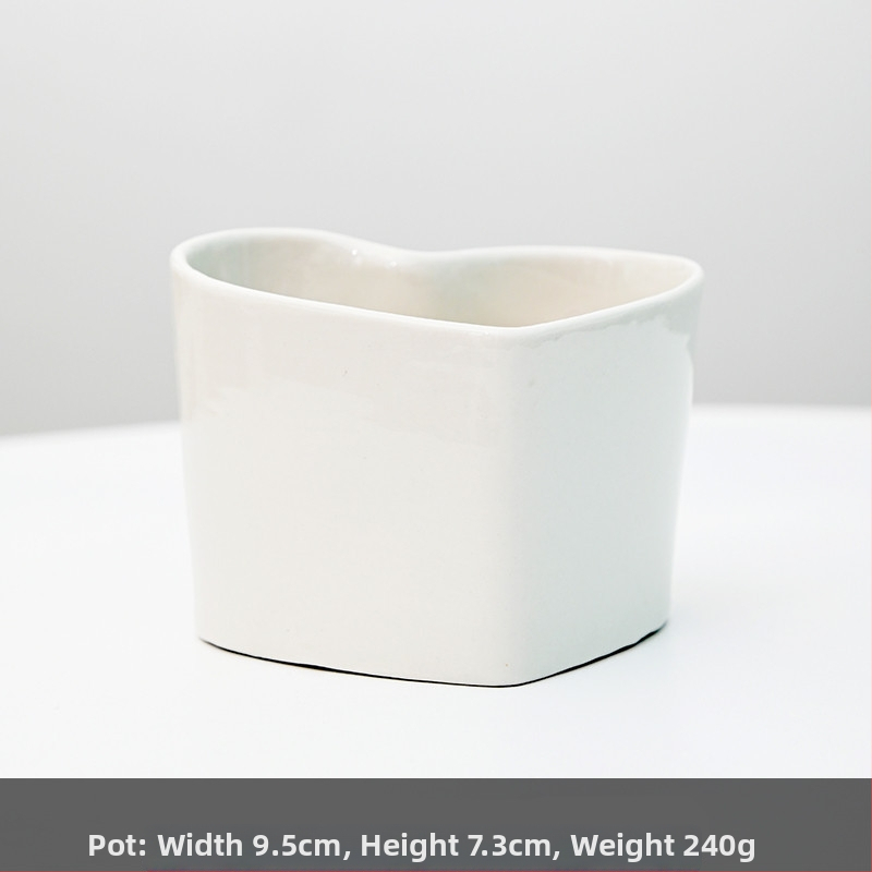 Keraamiline lillepott logotüübi trükiga; lihtne portselani disain; sobib laua- või põrandakasutuseks; poolmanuaalne tootmisprotsess.