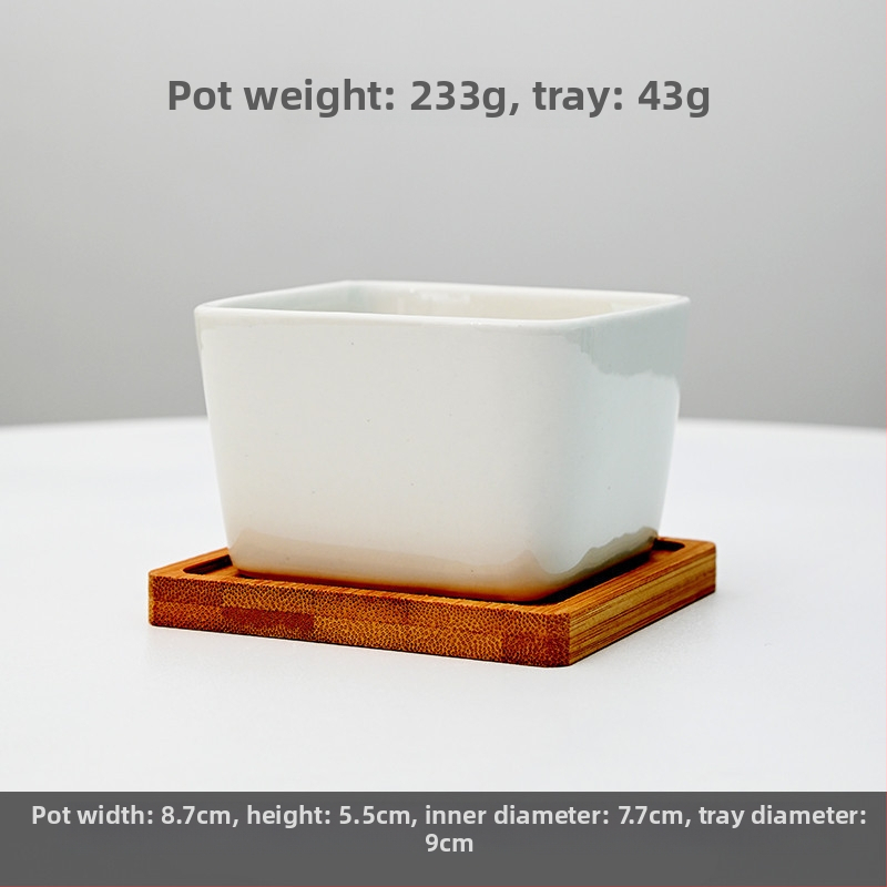 Keraamiline lillepott logotüübi trükiga; lihtne portselani disain; sobib laua- või põrandakasutuseks; poolmanuaalne tootmisprotsess.