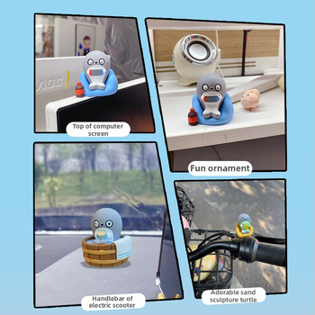 Sakaban bruņurupucis no sveķiem – dekoratīva figūriņa galda dekorēšanai un automašīnas interjeram, multfilmas stils, zīmols Yao Yun, Materiāls: sveķi