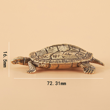 Țestoasă de birou din alamă, cu 24 de perioade solare, lucrat manual și gravat, stil chinezesc