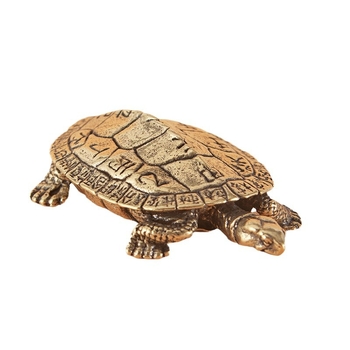 Țestoasă de birou din alamă, cu 24 de perioade solare, lucrat manual și gravat, stil chinezesc