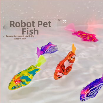 Vonios žaislai kūdikiams su LED jutikliu – elektrinė maža žuvelė, plastikas, plaukia vandens žaislas 0–3 metų