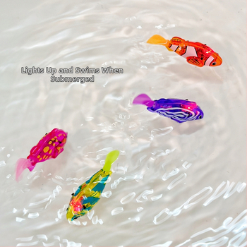 Vonios žaislai kūdikiams su LED jutikliu – elektrinė maža žuvelė, plastikas, plaukia vandens žaislas 0–3 metų
