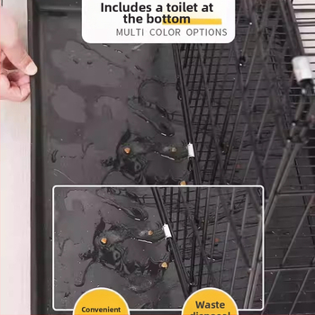 Geležinis šunų ir kačių narvas su tualeto atskyrimu, skirtas vidaus naudojimui