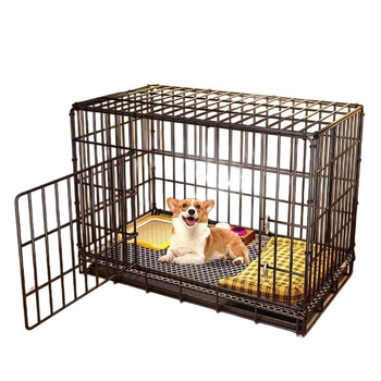 Geležinis šunų ir kačių narvas su tualeto atskyrimu, skirtas vidaus naudojimui