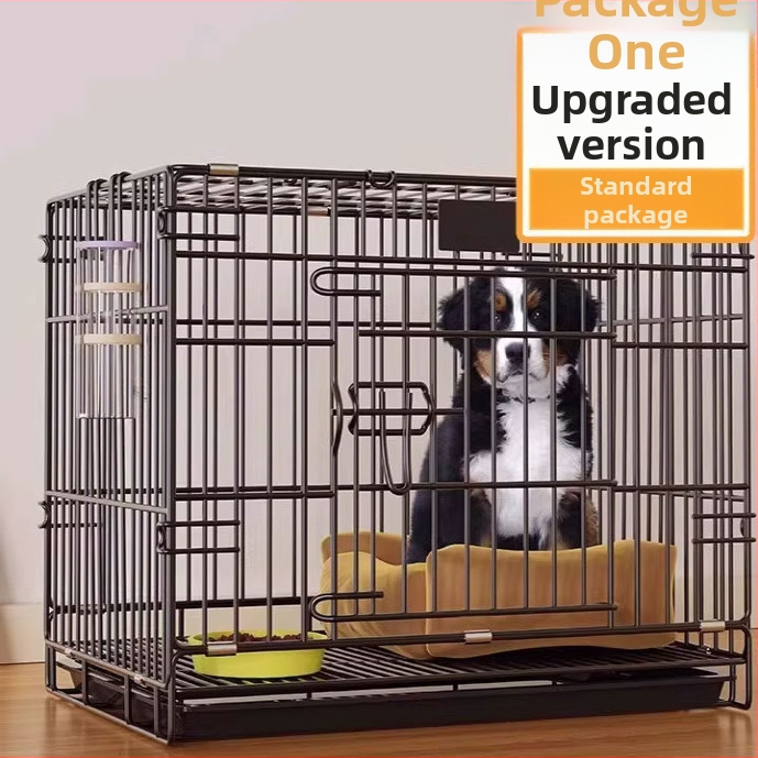 Geležinis šunų ir kačių narvas su tualeto atskyrimu, skirtas vidaus naudojimui