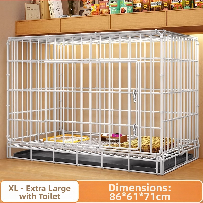 Geležinis šunų ir kačių narvas su tualeto atskyrimu, skirtas vidaus naudojimui