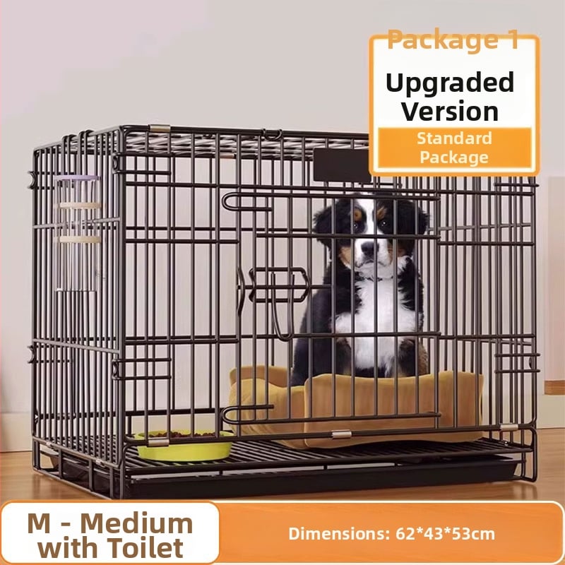 Geležinis šunų ir kačių narvas su tualeto atskyrimu, skirtas vidaus naudojimui