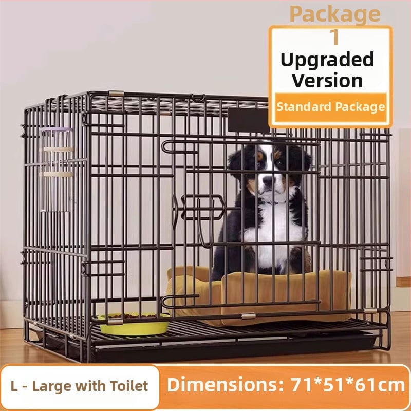 Geležinis šunų ir kačių narvas su tualeto atskyrimu, skirtas vidaus naudojimui