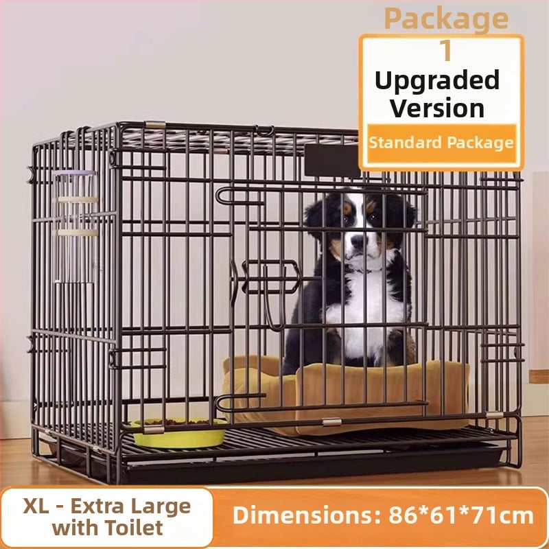 Geležinis šunų ir kačių narvas su tualeto atskyrimu, skirtas vidaus naudojimui