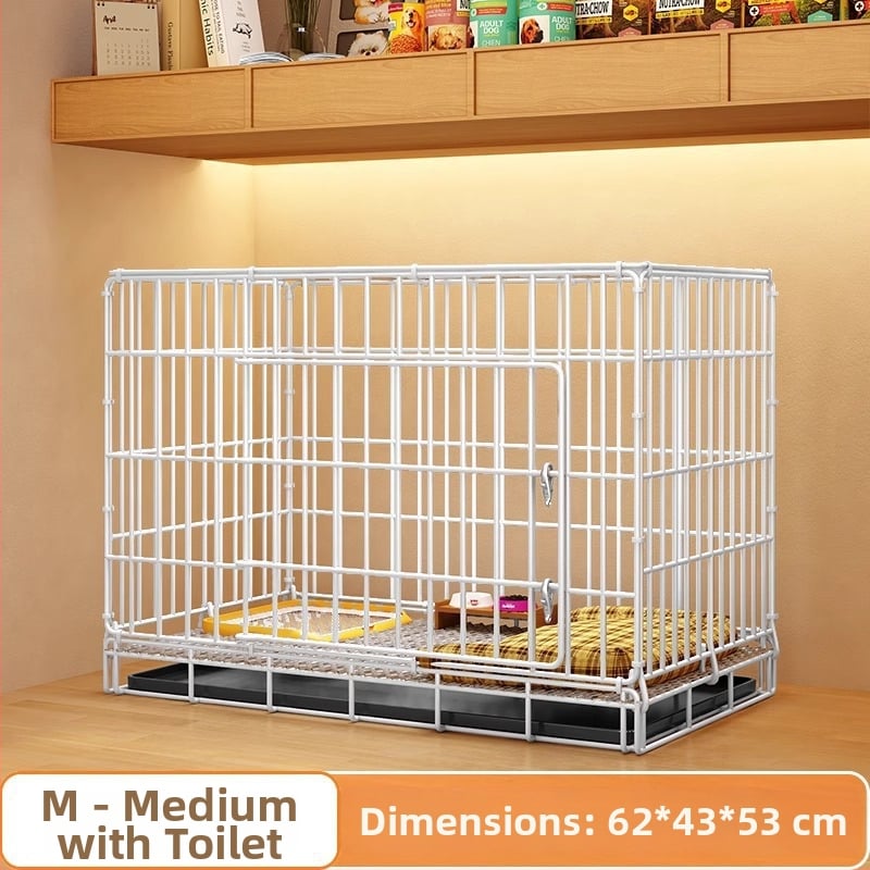Geležinis šunų ir kačių narvas su tualeto atskyrimu, skirtas vidaus naudojimui