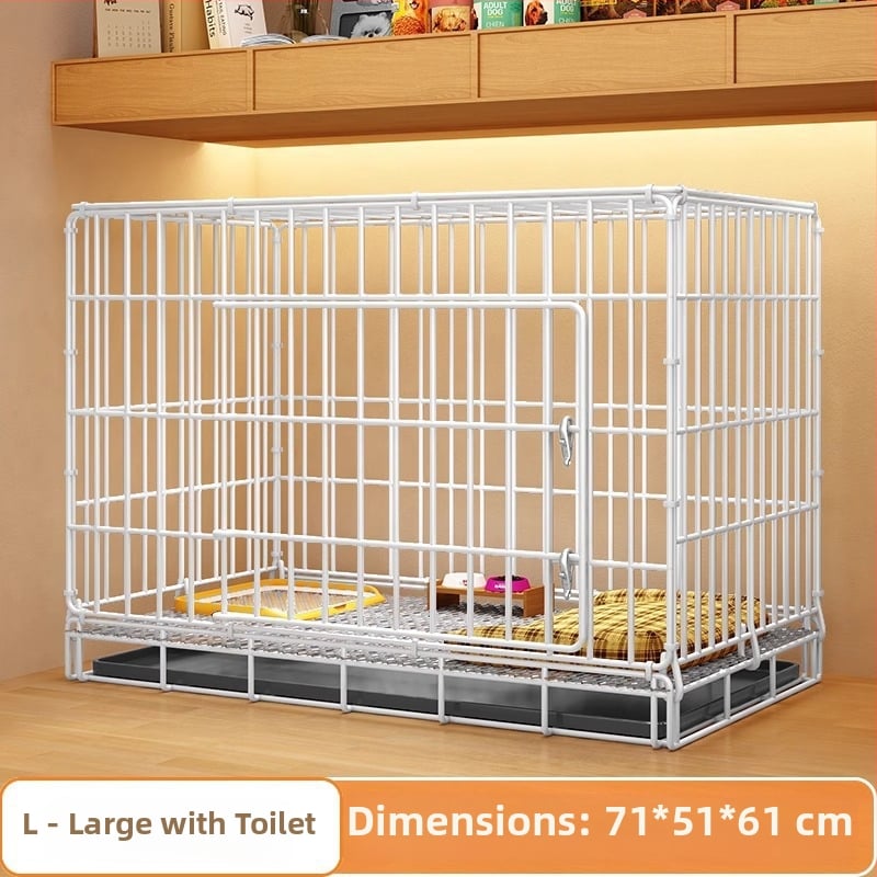Geležinis šunų ir kačių narvas su tualeto atskyrimu, skirtas vidaus naudojimui