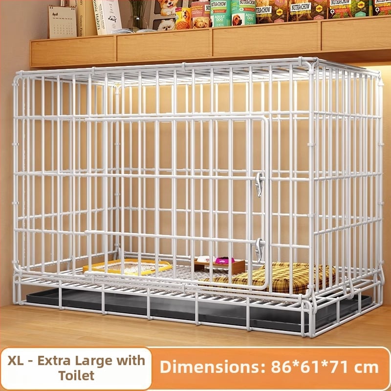 Geležinis šunų ir kačių narvas su tualeto atskyrimu, skirtas vidaus naudojimui