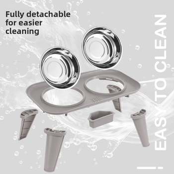 Nerūdijančio plieno gyvūnėlių maitinimo rinkinys — dvigubas dubuo su kaklo apsauga, išimamas, kilmė Zhejiang