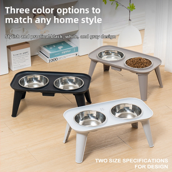 Nerūdijančio plieno gyvūnėlių maitinimo rinkinys — dvigubas dubuo su kaklo apsauga, išimamas, kilmė Zhejiang