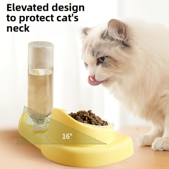 Kahe kausiga kassitoitja — integreeritud vee- ja toidukauss, plastik, Zhejiang päritolu, Jiawang yimiao bränd