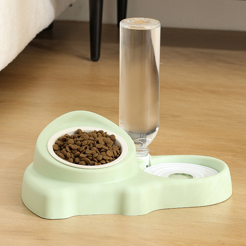 Kahe kausiga kassitoitja — integreeritud vee- ja toidukauss, plastik, Zhejiang päritolu, Jiawang yimiao bränd