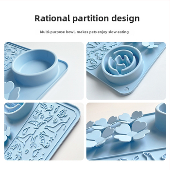 Silicone lizimo kilimėlis naminiams gyvūnams su siurbtuku – 4-in-1 lėto maisto dubuo