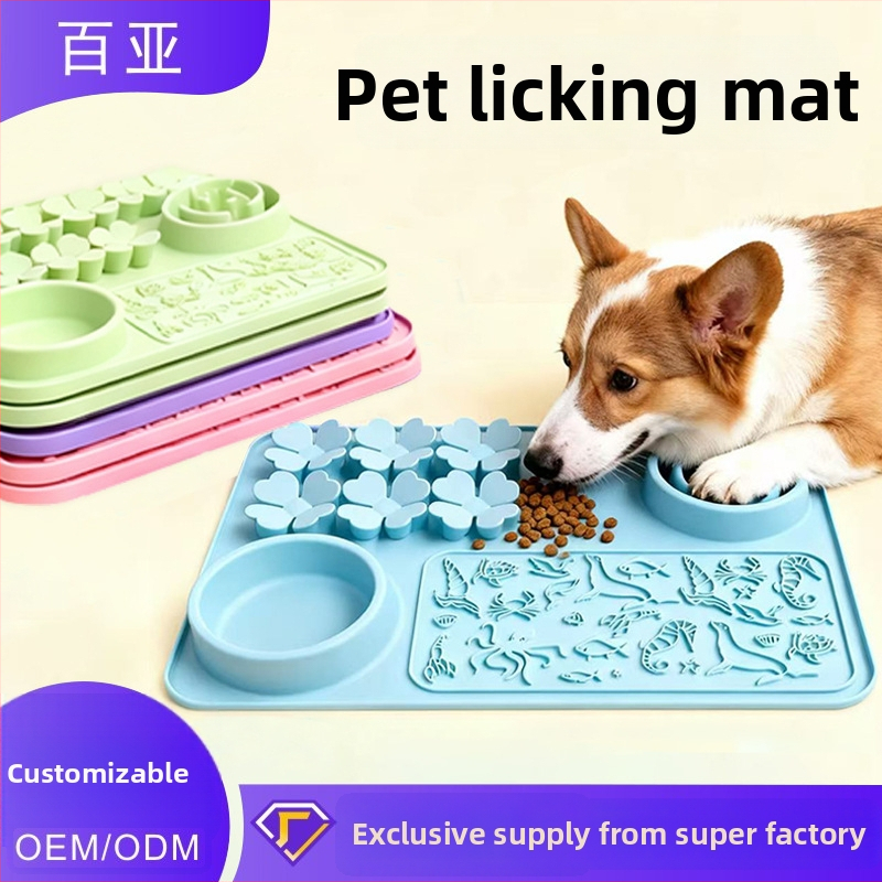 Silicone dzīvnieku lizošanas paklājs ar piesūcekni – 4-in-1 lēnas ēšanas bļodiņa