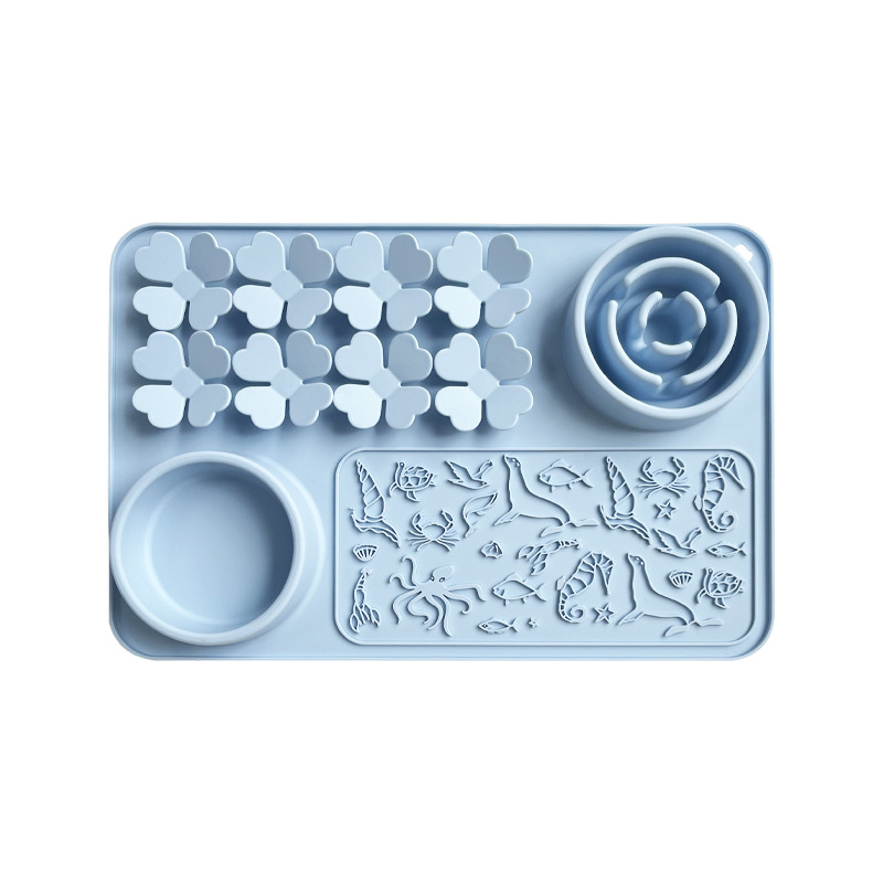 Μάτ γλειψίματος κατοικίδιων από σιλικόνη με βεντούζα – 4 σε 1 μπολ αργής πρόσληψης