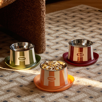 Roostevabast terasest kassikauss kaela toega — tõstetud, lekkekindel, sipelgade vastu, üks kauss