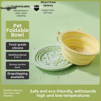 Kokkupandav silikoonist kasside söögikauss imukummiga, aeglase söötmise jaoks, mitmekülgne ja suure mahutavusega