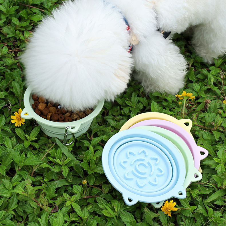 Πτυσσόμενο σιλικονούχο μπολ τροφής για γάτες με βεντουζά, αργό τάισμα, πολυλειτουργικό, με μεγάλη χωρητικότητα