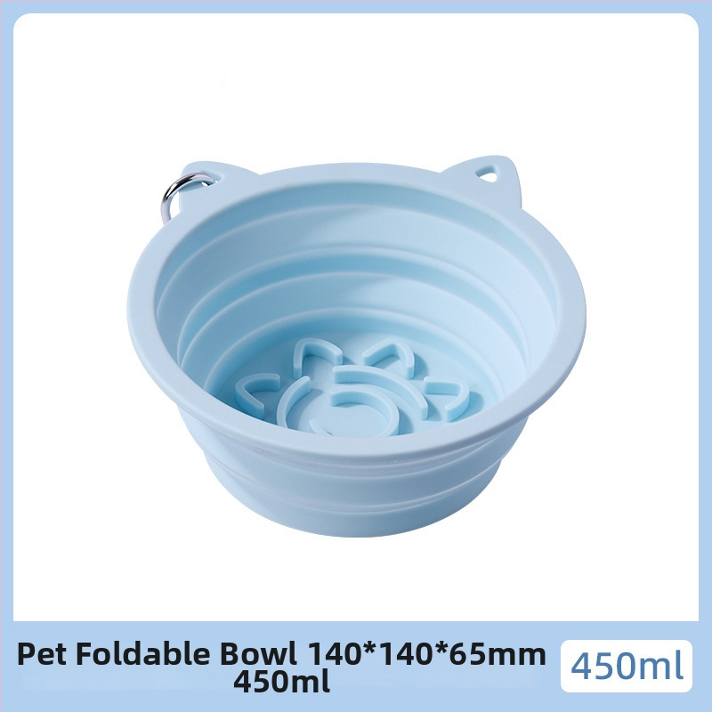 Kokkupandav silikoonist kasside söögikauss imukummiga, aeglase söötmise jaoks, mitmekülgne ja suure mahutavusega