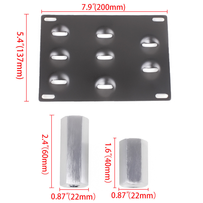 Auto numbriraam kaheksa auguga, alumiiniumist sulam, mudel BTD013, osa number BTD013, universaalne ühilduvus