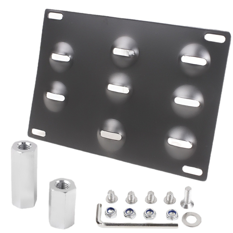 Auto numbriraam kaheksa auguga, alumiiniumist sulam, mudel BTD013, osa number BTD013, universaalne ühilduvus