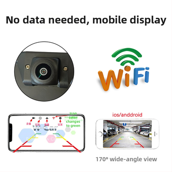 Vezeték nélküli WiFi hátsó kamera európai rendszámkerethez — HD csillagfényes éjszakai látás, 170°-os állítható látószög, AHD videójel, 12V tápegység, felbontás 1288×728