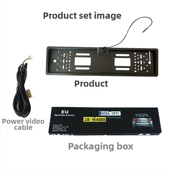 Vezeték nélküli WiFi hátsó kamera európai rendszámkerethez — HD csillagfényes éjszakai látás, 170°-os állítható látószög, AHD videójel, 12V tápegység, felbontás 1288×728