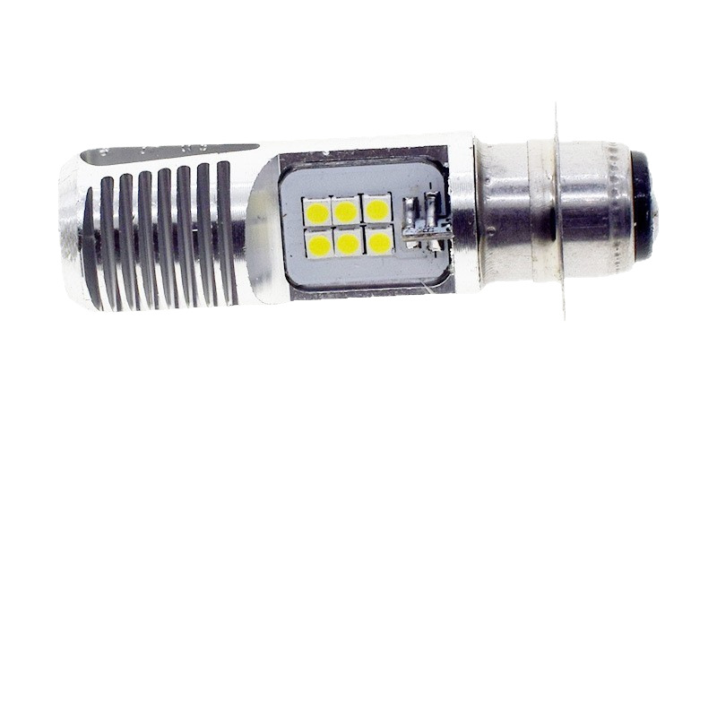 Lampa LED pentru motocicletă – compatibilă cu P15D, H6, H4, BA20D, 12SMD; 6W; 12-80V; carcasă din aluminiu