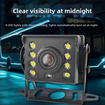 Atbulinės eigos kamera autobusus ir sunkvežimius, 9-36V įtampa, 170° matymo kampas, 720x480 raiška, AV išvestis, veidrodinis vaizdas