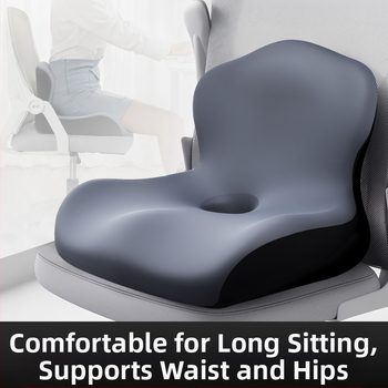 Atminties putų vienos dalies sėdynės pagalvė su Ice Silk danga ir integruota nugaros atrama biuro kėdei