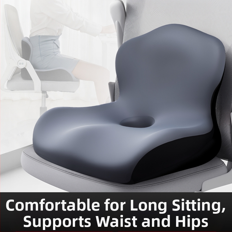 Atminties putų vienos dalies sėdynės pagalvė su Ice Silk danga ir integruota nugaros atrama biuro kėdei