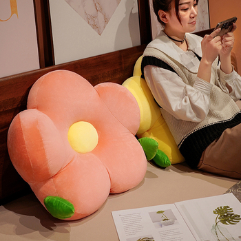 Възглавничка за кръста за диван с флорална шарка, плюшено покритие, пълнеж PP памук, модерен стил